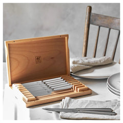 Stainless Steel Steak Knife Set with Wood Presentation Case , 8-pc