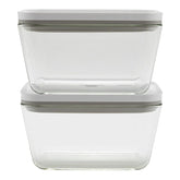 L / 2-pc, Large Vacuum Container, Glass, Grey