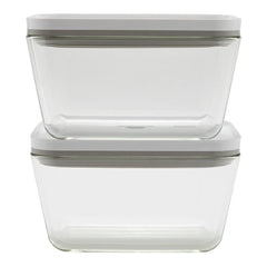 L / 2-pc, Large Vacuum Container, Glass, Grey