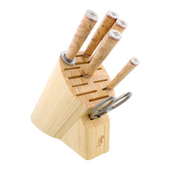 7-pc, Knife block set, brown
