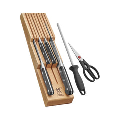 7-pc, Block Set with Beechwood In-Drawer Knife Tray, natural