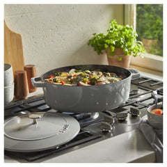 6.25 qt, Wide Oval Dutch Oven, white truffle