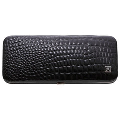 5-pc, Black Matte, Leather, Manicure Pedicure Set With Nail Scissors