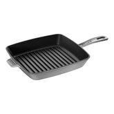 10-inch, Cast Iron, Square, Grill Pan, Graphite Grey