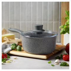 2.9 qt, Aluminum, Ceramic Nonstick Saucepan With Lid Ceramic Coating