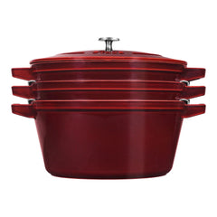 4-pc Stackable Set, Grenadine, Cast Iron