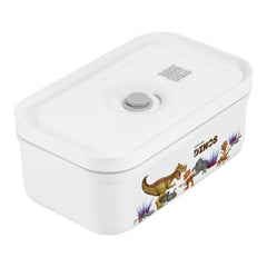 M, DINOS Vacuum Lunch Box, Plastic, White-grey