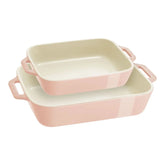 2-pc, Rectangular Baking Dish Set Macaron, light pink