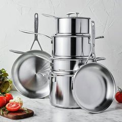 10-pc, 18/10 Stainless Steel, Pots And Pans Set