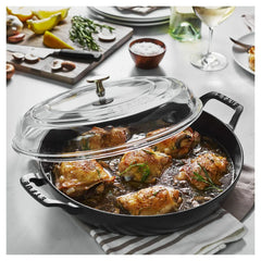 3.5 qt, Braiser With Glass Lid, Black Matte