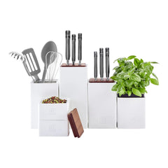 0.9 qt, Ceramic, Medium Box With Herb Pot And Lid