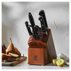 7-pc, Knife block set, acacia