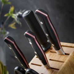 7-pc, Knife block set, natural