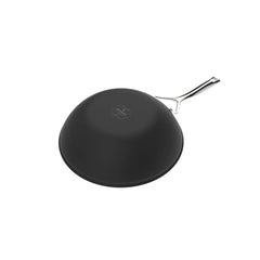 12-inch, 18/10 Stainless Steel, Wok, Silver-black