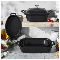 5-pc, Mixed Baking Dish Set, black matte