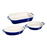 3-pc, Mixed Baking Dish Set, dark blue