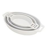 3-pc, Oval, Bakeware Set, White