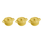 3-pc, Mini Round Dutch Oven Set, citron