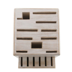 Rubberwood, TWIN Rustic White Knife Block Empty