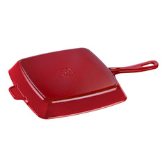 10-inch, Cast Iron, Square, Grill Pan, Cherry