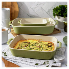 3-pc, Rectangular Baking Dish Set, light green