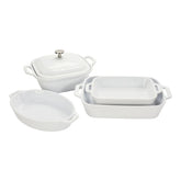 5-pc, Mixed Baking Dish Set, white