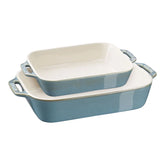 2-pc, Rectangular Baking Dish Set, rustic turquoise