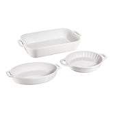 3-pc, Mixed Baking Dish Set, white