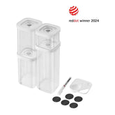 CUBE Container Set, S / 6-pc, transparent-white