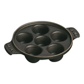 5.5-inch, Escargot Dish with six holes, black matte
