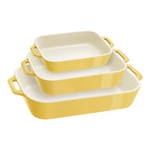 3-pc, Rectangular Baking Dish Set, citron