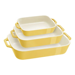 3-pc, Rectangular Baking Dish Set, citron