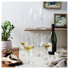 13 oz / 6-pc Burgundy White Glass Set