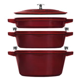 4-pc Stackable Set, Grenadine, Cast Iron