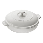 Round, Covered Brie Baker, White