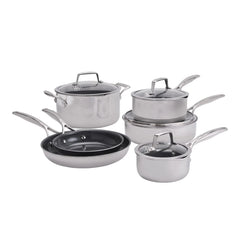 10-pc, 18/10 Stainless Steel, Pots And Pans Set Ceramic Coating
