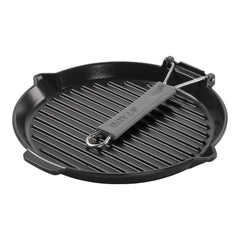 11-inch, Round, 10" Folding Grill - Black, Black Matte