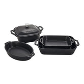 5-pc, Mixed Baking Dish Set, black matte