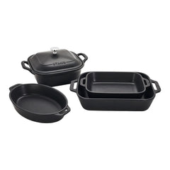 5-pc, Mixed Baking Dish Set, black matte
