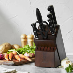 7-pc, Knife block set, walnut