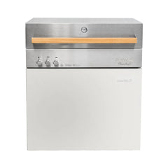 Propane gas grill, ivory-white