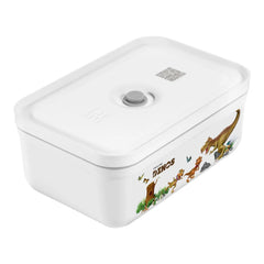 L, DINOS Vacuum Lunch Box, Plastic, White-grey
