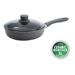 2.6 qt, Aluminum, Ceramic Nonstick Sauté Pan With Lid Ceramic Coating