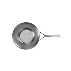 12-inch, 18/10 Stainless Steel, Wok, Silver-black