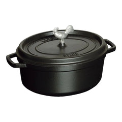5.75 qt, Oval, Coq Au Vin Dutch Oven, Black Matte