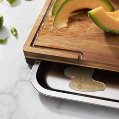 17-inch x 14-inch Cutting Board With Tray, Acacia