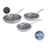 6-pc, Ceramic Hybrid Frying Pan Set