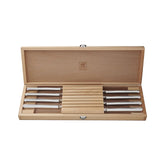 8-pc, Stainless Steel Serrated Steak Knife Set With Wood Presentation Case