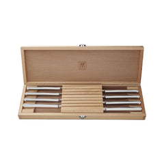 8-pc, Stainless Steel Serrated Steak Knife Set With Wood Presentation Case