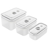 S/M/L / 3-pc, Vacuum Container, Plastic, Semitransparent-grey
